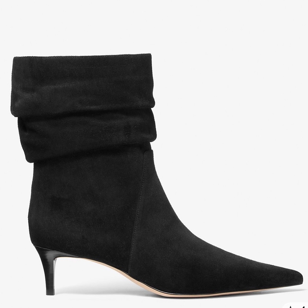 NEW Womens Michael Kors Dawn Suede Pull On Ankle Boots - Black 8M